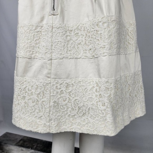 𝅺RW&CO White Lace Cotton Strapless Fit & Flare Mini Dress Size 8 - Picture 11 of 16